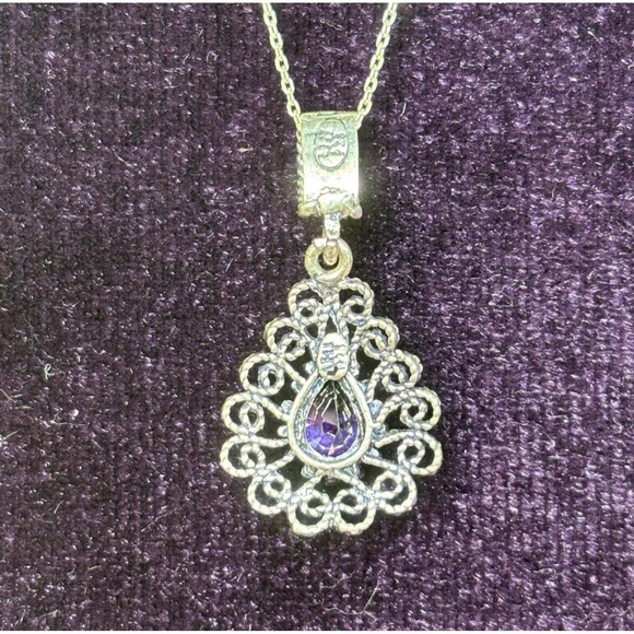 925 Sterling Silver Turkish Filigree Necklace for Women, NEW,HandmadeGift - Picture 3 of 6